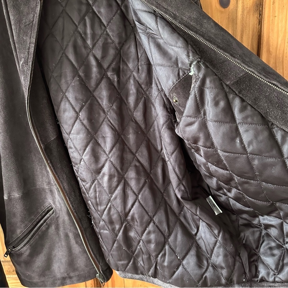 Vintage 90's Men's Club Monaco Suede Jacket Chocolate Brown - Picture 8 of 12